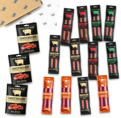 Serious Pig British Charcuterie Selection Box High - Protein Gluten Free Cured Meats (15 Packs)