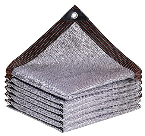 Schattennetz für Hunde, 99% Aluminet Sonnensegel mit Ösen, Hitzeschutz Alunetz für's Auto, Sonnenschutznetz für Gewächshaus Balkon Schattiernetz 1x1m 2x3m 3x4m 3x5m 4x6m 6x8m (Size : 6mx7m(19.7ftx23f