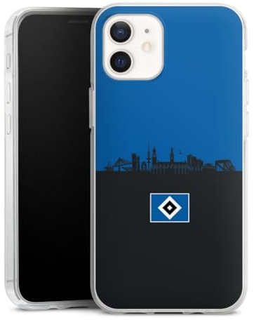 Silikon Hülle kompatibel mit Apple iPhone 12 Case transparent Handyhülle HSV Hamburg Skyline