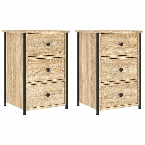vidaXL Nachttische 2 STK. Sonoma-Eiche 40x36x60 cm Holzwerkstoff
