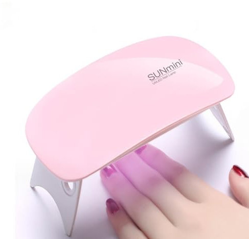 Mini Nail Lamp Portable LED Nail Lamp 6W Nail Gel Dryer DIY Art Nails Tool for Women and Girls Manicure (Pink)