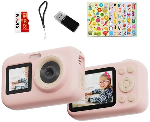 Appareil Photo Enfant SJCAM, Caméra pour Enfants avec 1080p,2,4 Pouce écran,Carte 32G Cadeaux d'anniversaire et de Vacances pour Les Filles et garçons de 3 à 10 Ans
