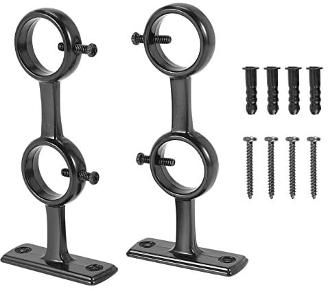 Iunipusy Lot de 2 supports de tringle à rideaux pour au plafond, en alliage d'aluminium robuste, distance idéale au mur et charge maximale pour rideaux de salon, de salle de bain et de chambre