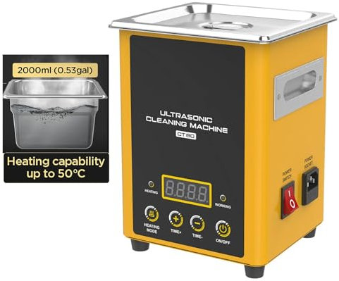 Machine de nettoyage à ultrasons CT80 Machine de nettoyage chauffante Nettoyeur d'injecteurs de carburant diesel 60 W avec mode de chauffage et temps de nettoyage réglable Réservoir de 2 L 110 V/220 V