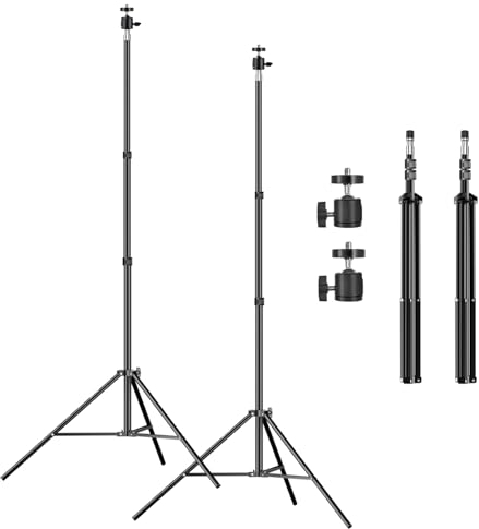 Light Stand 1.58m/62inch, Adjustable Aluminum Photography Tripod Stand, EMART Portable Photo Video lighting stand for Camera, Speedlight, Flash, Softbox, Umbrella, Strobe Light- 2 Pack
