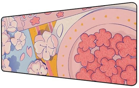 Carino Kawaii Gaming Mouse Pad 900x400 Gamer Gomma Otaku Bordo di bloccaggio Grande Laptop Desk Zerbino Anime Pink Girl Grande Mousepad XXL (Color : BROWN, Size : 800x300x2mm)