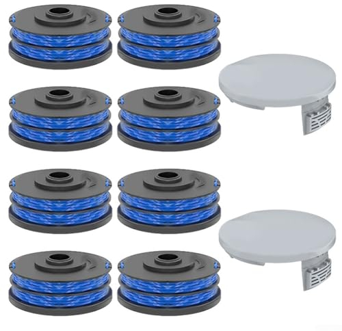 ZAMETTER Bobine de fil et couvercle de bobine pour débroussailleuse + AC14RL3A 18 V 24 V (8 bobines + 2 cache-bobines)