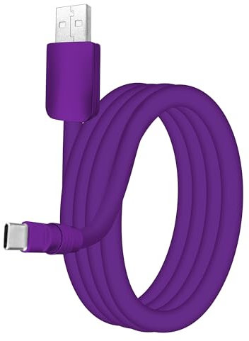 Chubbycable Chubby 2.0 Fast Charging Cable - Durable Soft Silicone USB C Cable, 240W Extra Thick Phone Charger Cord, Data Transfer Type C, 8.2FT, USB-A to Type-C, Purple