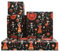 Geschenkpapier zum Tag der Toten, bunte Horror-Totenkopf-Rosen, mexikanisches Grusel-Design, 4 gefaltete flache Blätter, Dia de los Muertos, Halloween- und Weihnachtsfeier, DIY-Bastelgeschenke