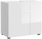 möbelando Waschbeckenunterschrank >Vira< in weiß/weiß Hochglanz - 60x56x34cm (BxHxT)