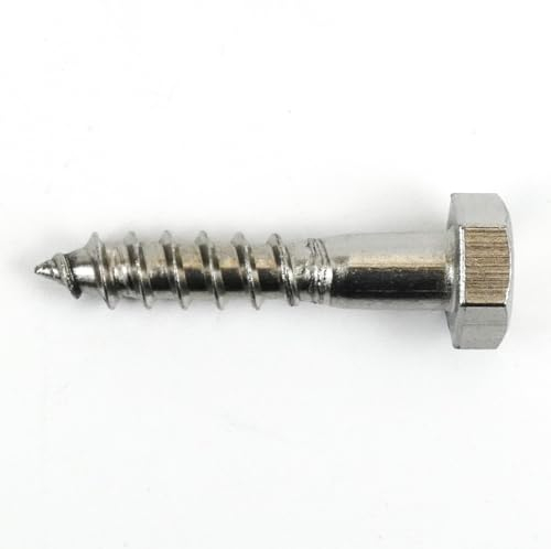 DAUMLINK® 25 Sechskant-Holzschrauben aus rostfreiem Edelstahl DIN 571 (25 Stück) für sichere Befestigungen im Holzbau (M6x30 mm)
