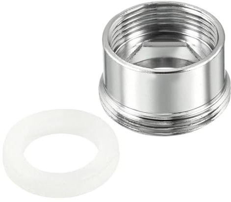Unifizz M22*1.0 Male to M18*1.0 Female Thread Faucet Adapter, Chromed Aerator Connector Fitting for Garden Hose Water Filter, Silver