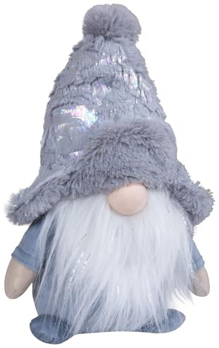 Christmas Paradise Weihnachtswichtel 25cm sitzend Dekofigur blau-grau