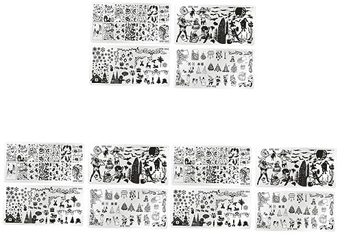 FRCOLOR 12pcs Nail Art Stamping Plates Palette Kit Christmas Nail Art Stamps Toe False