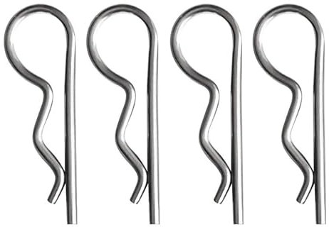 4 clip a R in acciaio inox e coppiglie, perno di fissaggio sicuro dell'albero, forcine per capelli beta, forcine per capelli con gancio a molla, forcine per capelli