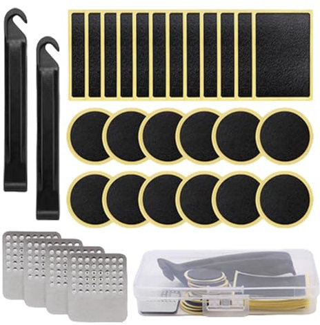 30 Stück Flickzeug Fahrrad Reparaturset,Fahrradreifen Reparaturset,Selbstklebendes Reifenreparaturset,Fahrradschlauch Reparaturset,Fahrradflickzeug Set,Fahrradflicken,Klebefreies Flicken für Rennräder