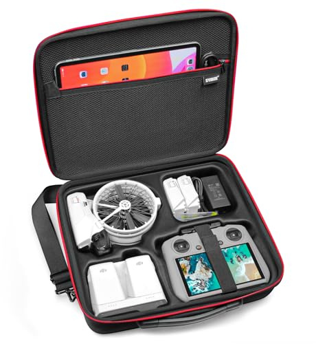 SYMIK Tasche für DJI Flip, Spritzwassergeschützt, Kompakte Umhängetasche, Schützende Aufbewahrungstasche für DJI Flip Fly More Combo-Zubehör, passend für RC 2 / N3, Ladestation und Batterien (S400)