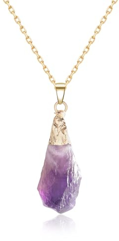 COAI Collier Acier Inoxydable Femme, Pendentif Améthyste
