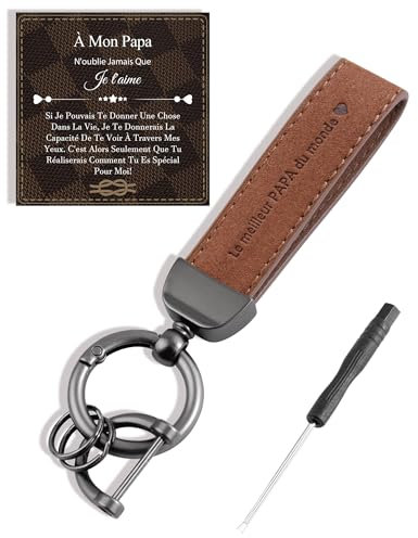 VGWON Cadeau Fete des Peres, Cadeau Papa, Papa Porte Clés, Porte Clés Homme, Cadeaux Anniversaire Homme