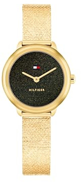 Tommy Hilfiger Two Hand Quartz Movement Watch for Women with Gold Colored Stainless Steel Mesh Bracelet - 1782813
