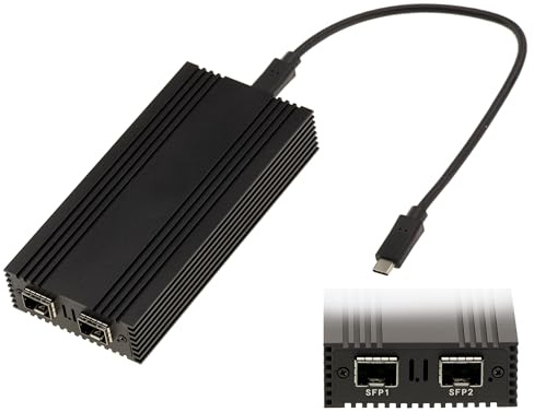 KALEA-INFORMATIQUE USB-4-zu-Thunderbolt-3-Adapterkabel 10G zu Glasfasernetzwerk 2 SFP+-Ports mit Intel I82599-Chipsatz