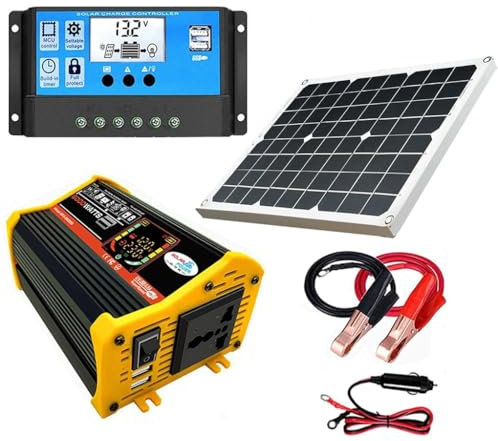 Kit de panneau solaire avec batterie et onduleur – Système d'alimentation hors réseau complet pour maison, camping-car, bateau, ferme et abri de jardin | Onde sinusoïdale pure extensible Plug and Play
