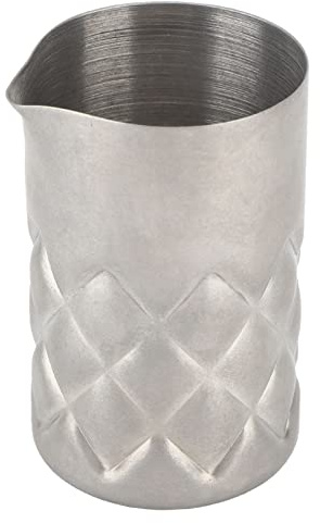 Mixing Glass in Acciaio Inox 304, Bicchiere da 60ml per Cocktail, Resistente a Ruggine e Corrosione - Design Elegante, Facile da Pulire, Ideale per Bar e Uso Professionale (Rete d'argento)