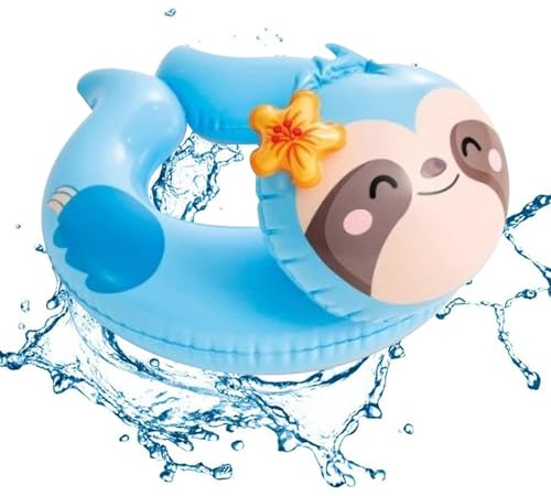 HTTDSLF Faultier Aufblasbarer Schwimmring, Cartoon Wasserspielring, PVC Schwimmreifen Wassersport Schwimmringe, PVC Ring Wasserspielring, für Sommer Schwimmbad Pool Strand Partyzubehör