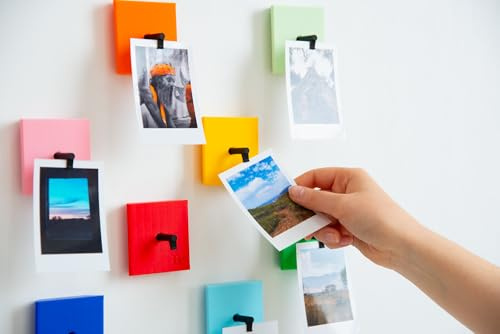 Aire Porte-Photo Mural, cadre photo pêle-mêle, présentoir photo Coloré avec Pince, Kit de 4 ou 8 Couleurs (Kit de 8)
