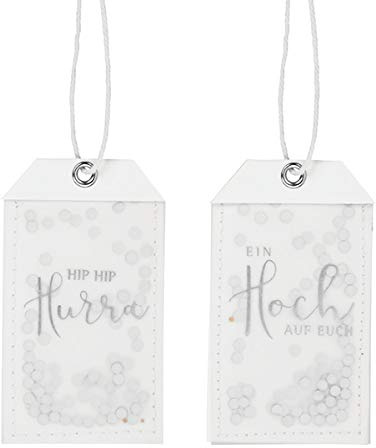 Räder Geschenkanhänger Set mit Konfetti Silber