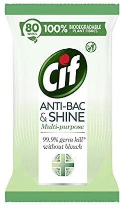 Cif Antibac & Shine Multipurpose Wipes, 80 Wipes