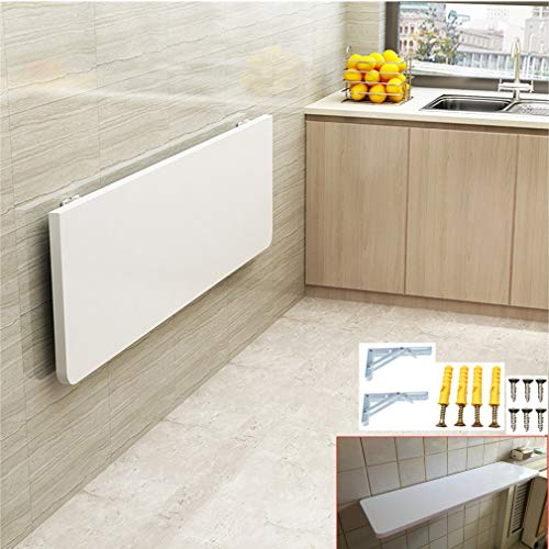 Zuhause Wandtisch Klappbar Schreibtisch,Dicke 2,5 cm/1 Zoll,Tragbarer Kann Gehängt Werden in Studie,Schlafzimmer,Balkon,Sicherheit Gerundet Ecke Design (White,40 * 30cm/15.7 * 11.8in)