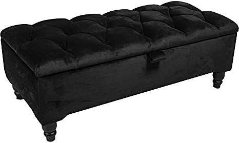 ISTOOLS Rectangular Ottomans Hand Made in UK Chesterfield Ottoman Storage Box with Lid-Velvet Upholstered Footstool for Living Room-Cloth Toy and Shoe Storage Bench Ottoman Foot Stool