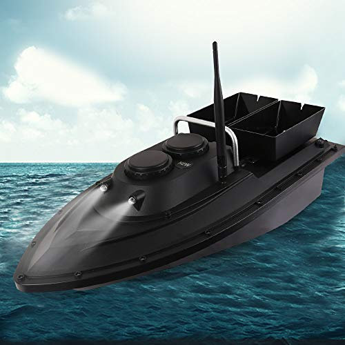 DIFU Intelligentes Fischköder-Boot Futterboot Angeln 500m Fischfinder RC Boot Wasserdicht Schiff Ferngesteuert Bait Boat mit Doppelköderboxen, 5.4 km/h