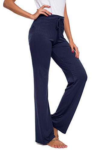 TownCat Pantalone Casual Dritto da Donna con Coulisse Adatto per Lo Yoga e La Corsa Pants Pantaloni Yoga Modali Marina M