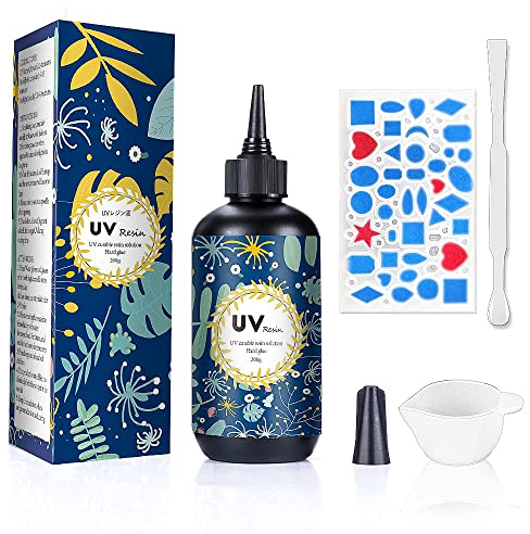 Resina UV dura trasparente, formula migliorata, resina ad asciugatura rapida, per la creazione di gioielli, colla trasparente dura, asciugatura solare, modellatura e rivestimento in resina attivata