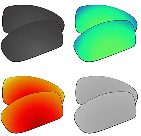 EZReplace Ersatzgläser für Oakley Holbrook XL OO9417 Sonnenbrillen (polarisierte Gläser) - Passend für Oakley Holbrook XL Rahmen (Kohlenschwarz+Frühlingsgrün+Feuerrot+Metall Silber)
