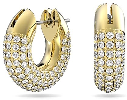 Swarovski Dextera Kreolen, Vergoldete Ohrringe mit Strahlenden Kristallen