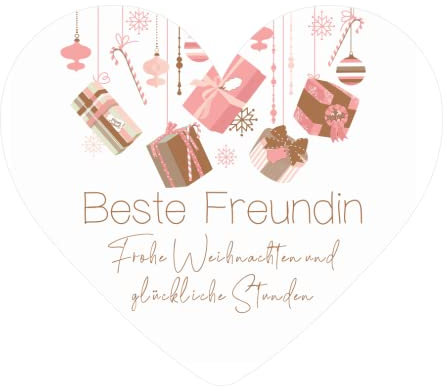 Heartbeat Company Weihnachtskarte, Beste Freundin, 21x18cm, Weihnachtsgrüße, Postkarte Ansichtskarte Weihnachten Herz