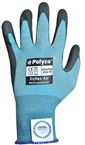 Polyco DFA/09 Reusable Gloves Dyflex Air Polyurethane-Coated Dyneema Size 9