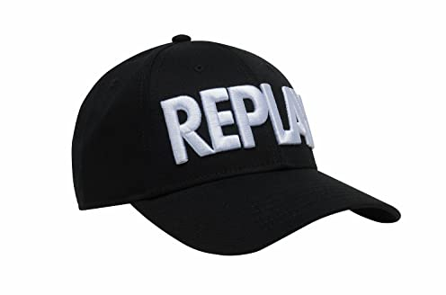 Replay Unisex Baseball Cap mit Logo, Black - Optical White 1058 (Schwarz), Onesize