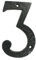 UAP Numéros de maison – Numéros de porte en fer noir de 10,2 cm, numéro d'adresse rustique, fixation à vis pour porte d'entrée, portails; fabriqués en fonte solide (numéro 3)