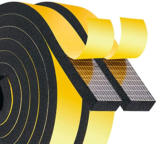 Nastro Sigillante Guarnizione 20mmx10mm/4m per Porte Finestre Nastro Adesivo in Schiuma Guarnizione in Gomma Contro, Nero 2