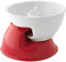 TSQZE PVC Bowl Müslischalen Dessertschalen, Servierschüssel Mit 2 Fächer, Suppenschüsseln Für Müsli, Milch, Kartoffelchips Und Ketchup (Rot+Weiß)