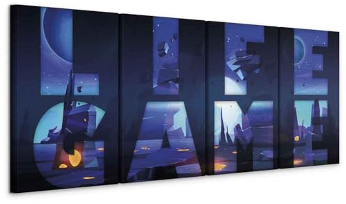 murando - Leinwandbild Gamingzimmer Gaming, 160x60 cm, 4-teilig, Wohnzimmer | Hochwertige Leinwand, sofort aufhängbar, ideal fürs Wohn- oder Schlafzimmer, wasserfest und lichtecht, langlebig, stilvoll