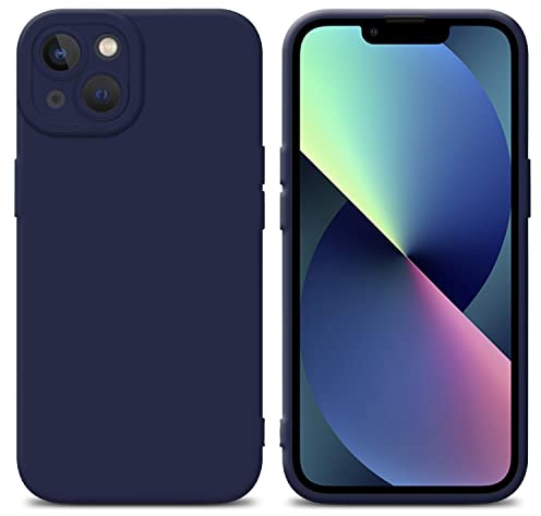 Cadorabo Hülle kompatibel mit Apple iPhone 13 Schutzhülle TPU Silikon Case Liquid Design mit Kameraschutz Slim Kratzfest Weiche Gummi mit Rundumschutz Case Hülle für iPhone 13 in Blau