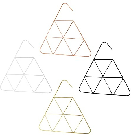 1x Schalhalter Aufhänger Schalbügel Krawattenhalter Kleiderschrank Organizer Gürtelhalter Gürtelbügel Haken Tücher Krawatten Schals Gürtel Socken platzsparend 4mm Rundstahl (Gard Triangel, Roségold)