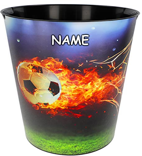 Papierkorb/Mülleimer Modell wählbar 10 Liter - wasserdicht - 28 cm - aus Kunststoff Fußball inkl. Name - Eimer - Spielzeugkorb/Popcornschüssel/g..