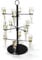 Upper Midland Products Cocktail Tree Stand, Wine Glass Flight Tasting Display - 3 Tier, 12 Holders - Black Metal Base - Triangular Stemware Display Stand