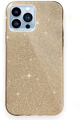 MHtech Glitter Case for iPhone 12/12 Pro, Bling Sparkle Shockproof Cute Sparkly Case Cover for Women and Girls. Protective Case for iPhone 12/12 Pro (Gold)